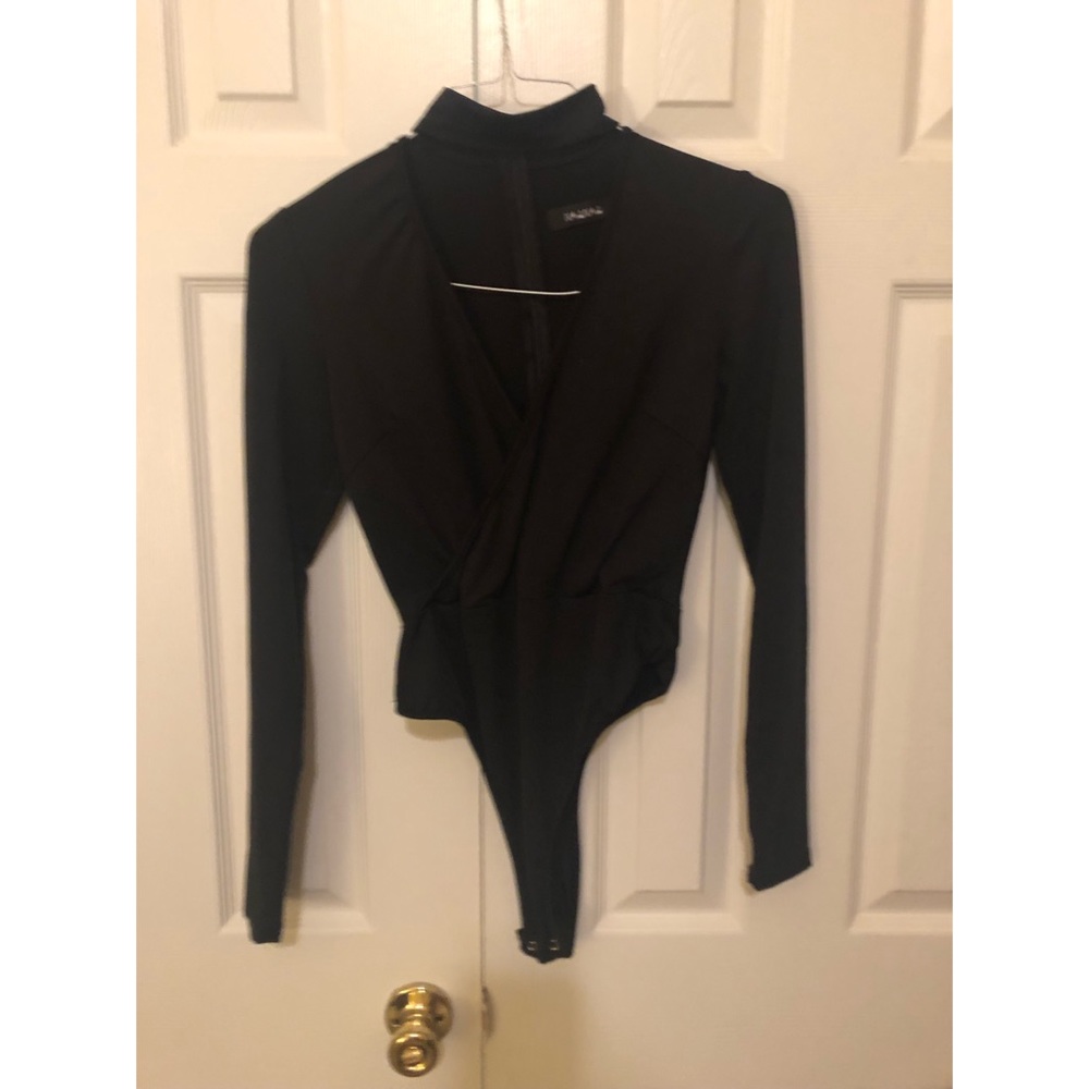 Long sleeve black choker bodysuit - Size Large
